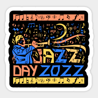 Funny Jazz Day 2022 Trumpet Player Sticker